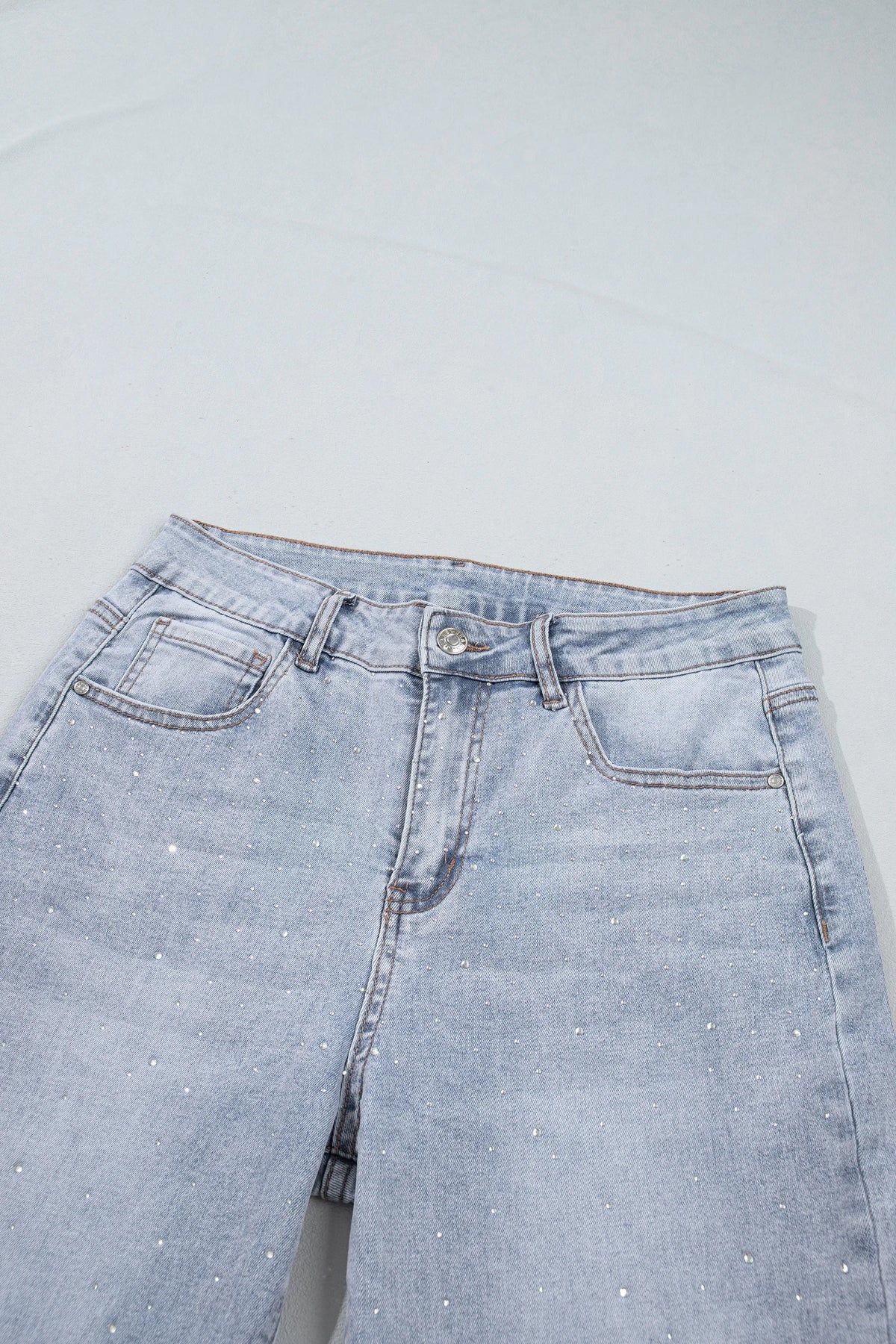 Beau Blue Sparkle Detail Western Casual Shift Jeans