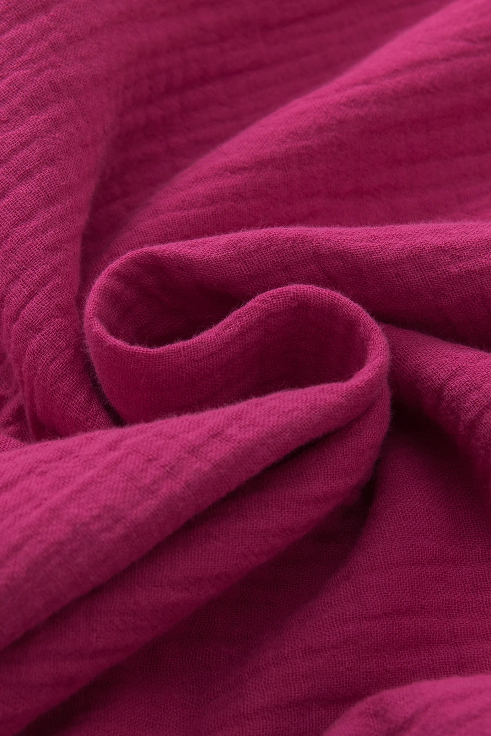 Crinkled Cotton Gauze Ruffle Sleeve Blouse