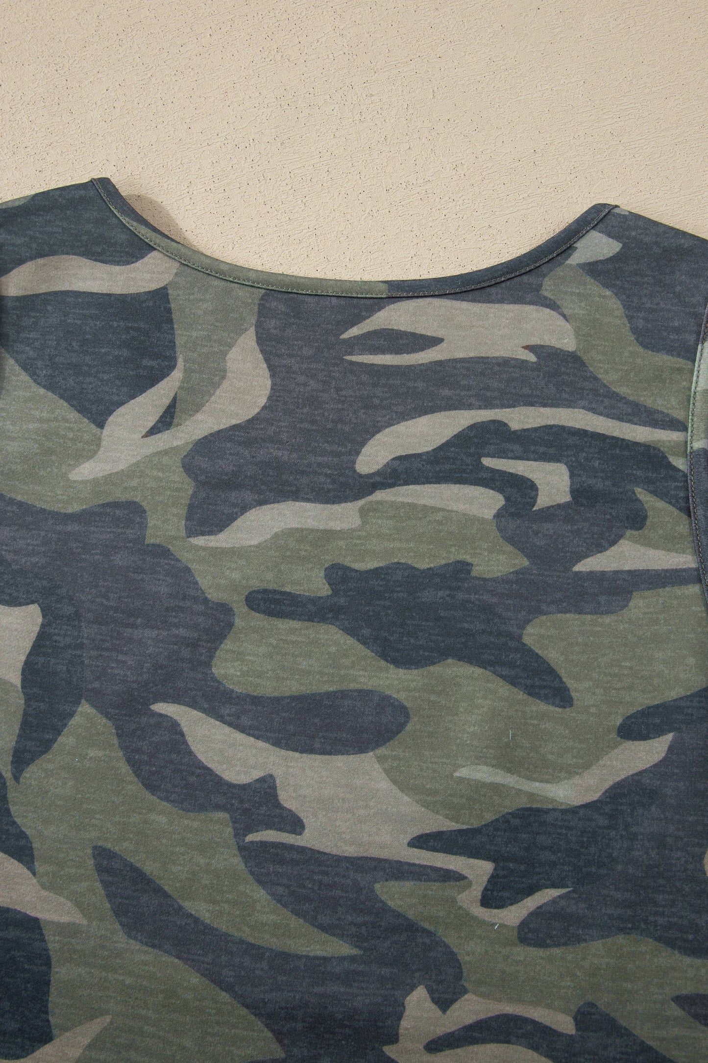 Green Camouflage Print Slim Tank Drawstring Pant Set