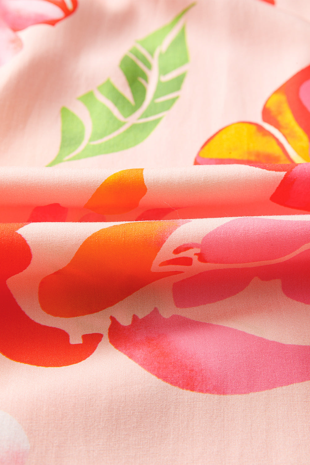 Beige Floral Print Smocked Detail V Neck Puff Sleeve Flowy Maxi Dress