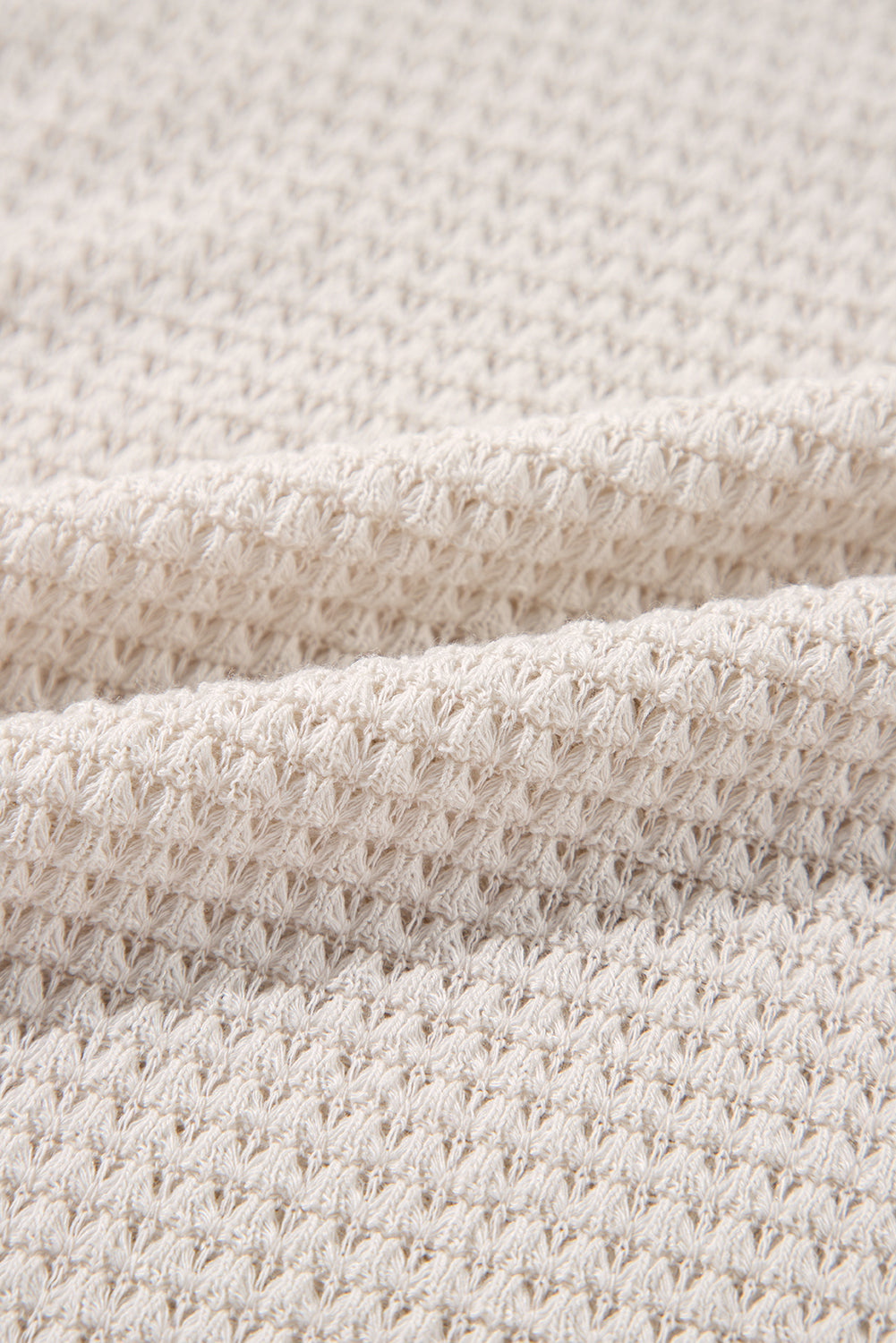 Waffle Knit Side Slits Loose Fit V N