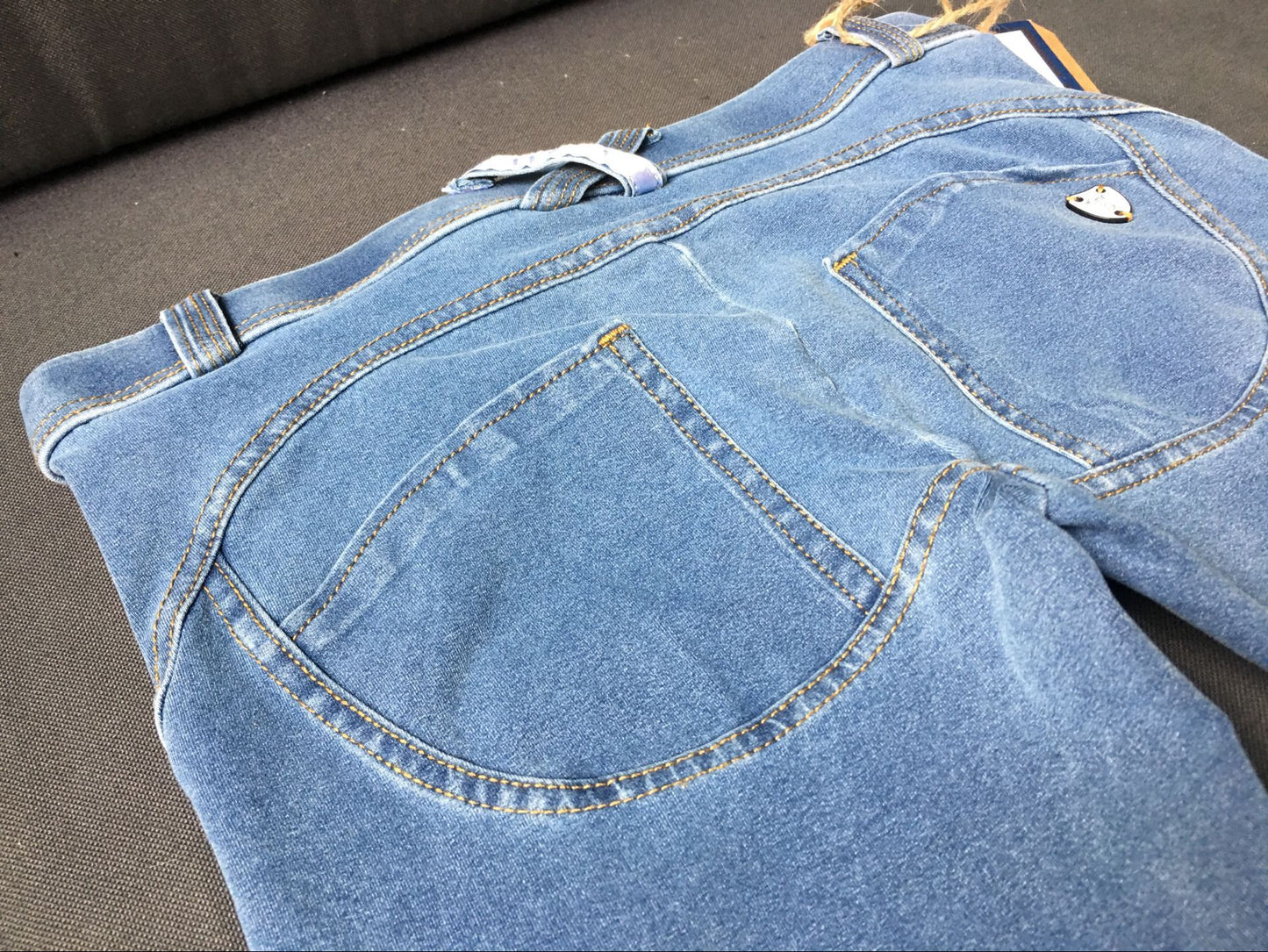Low-Waist Peach Denim