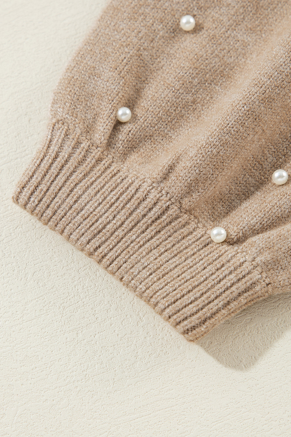 Pearled Drop Shoulder Round Neck Sweater