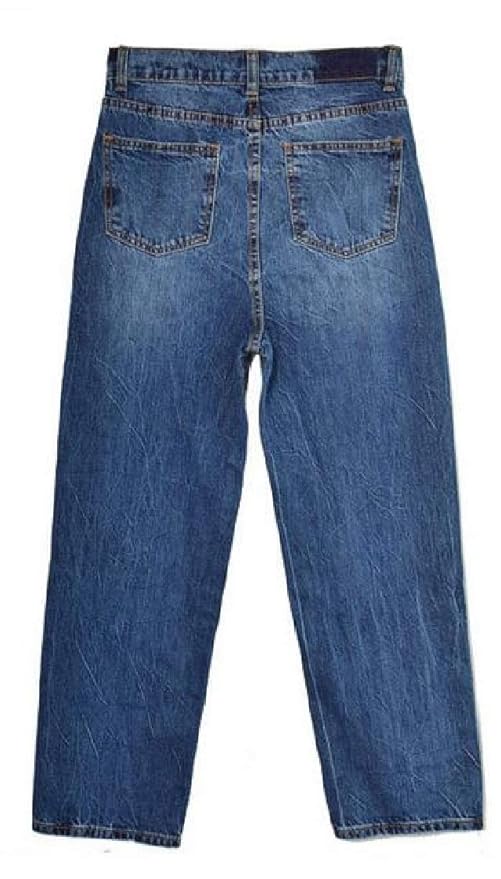 High waist straight loose wide leg pearl studded flared jeans