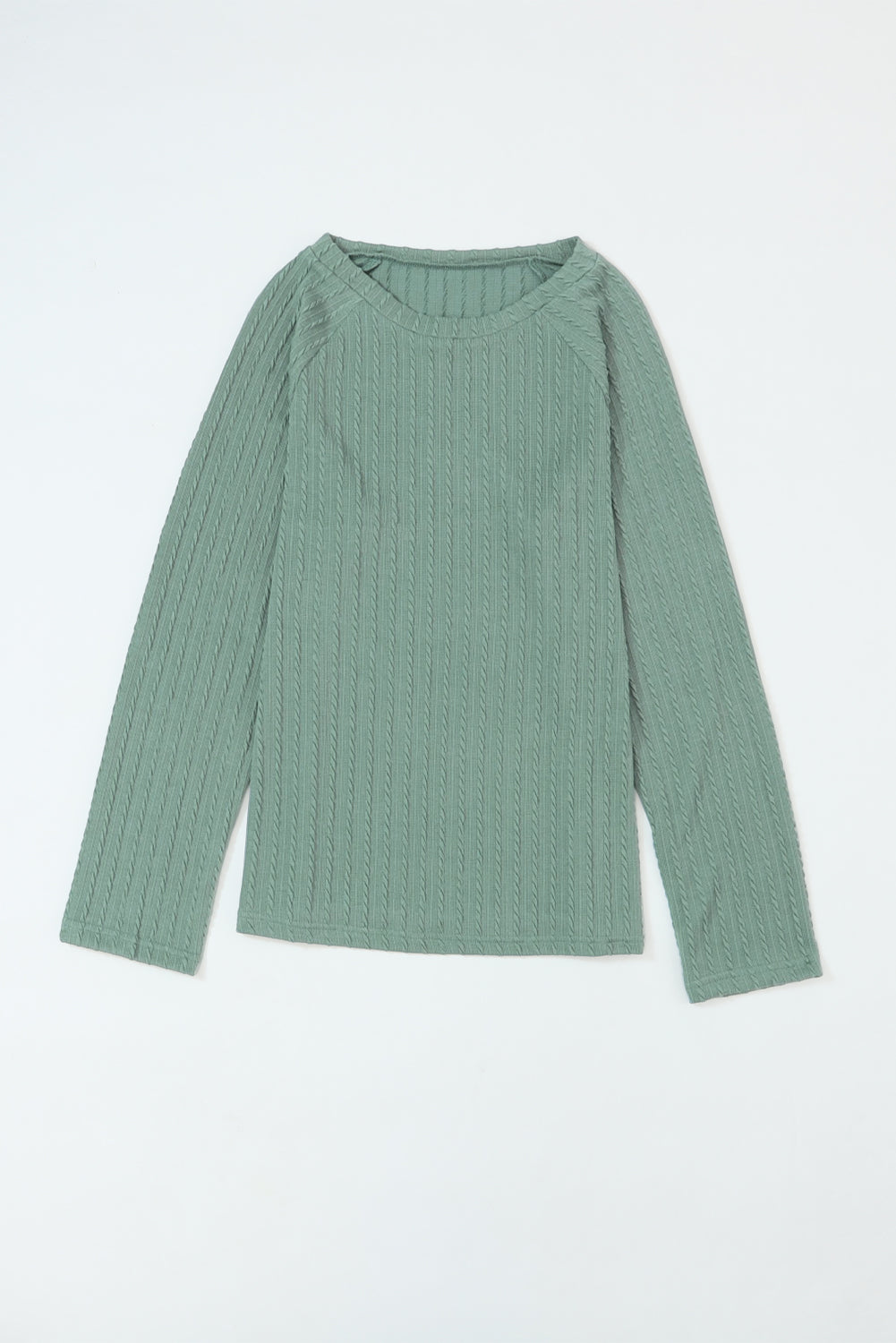 Ribbed Round Neck Knit Long Sleeve Top