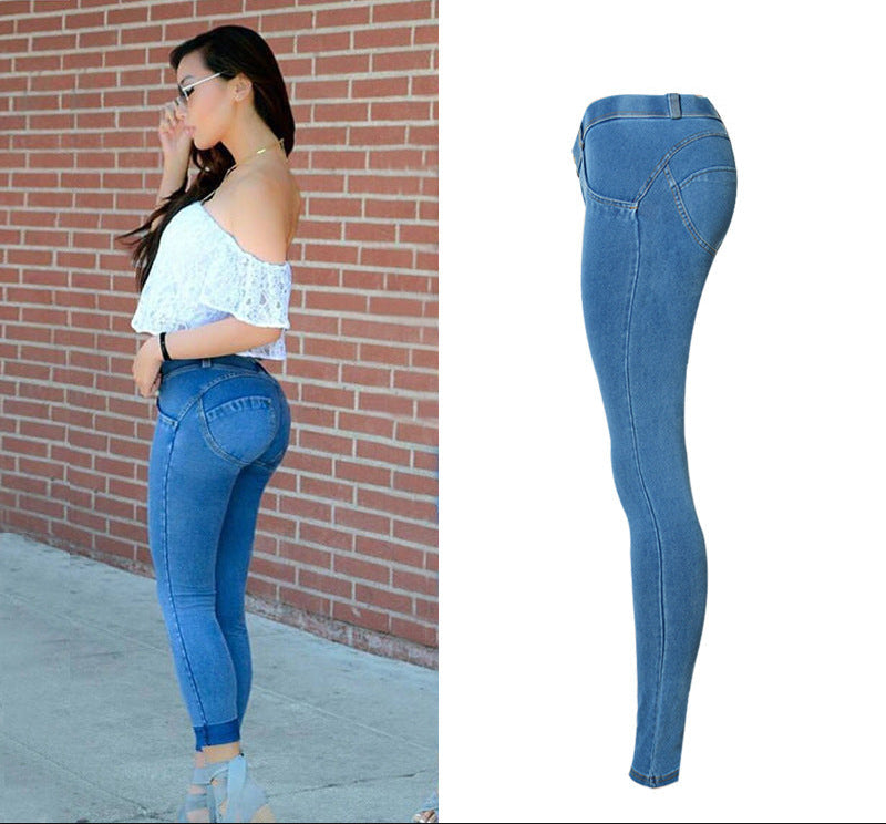 Low-Waist Peach Denim