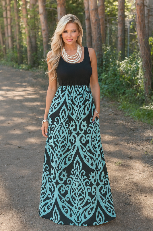 Sleeveless Phoenix Flower Dress