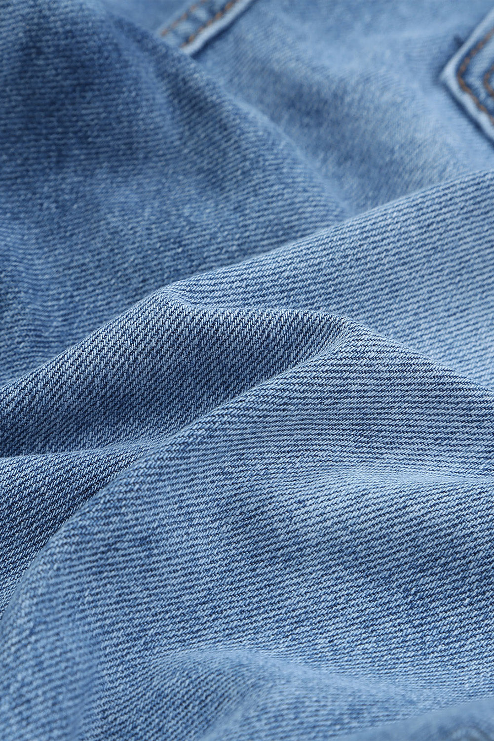 Sky Blue Distressed Slits Straight Jeans