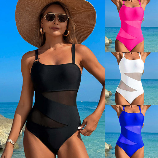 Mesh Nylon One-piece Swimsuit