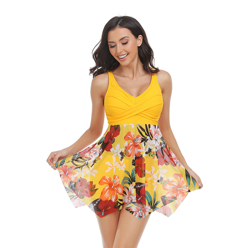 Mesh Overlay Boyshort Swimwear