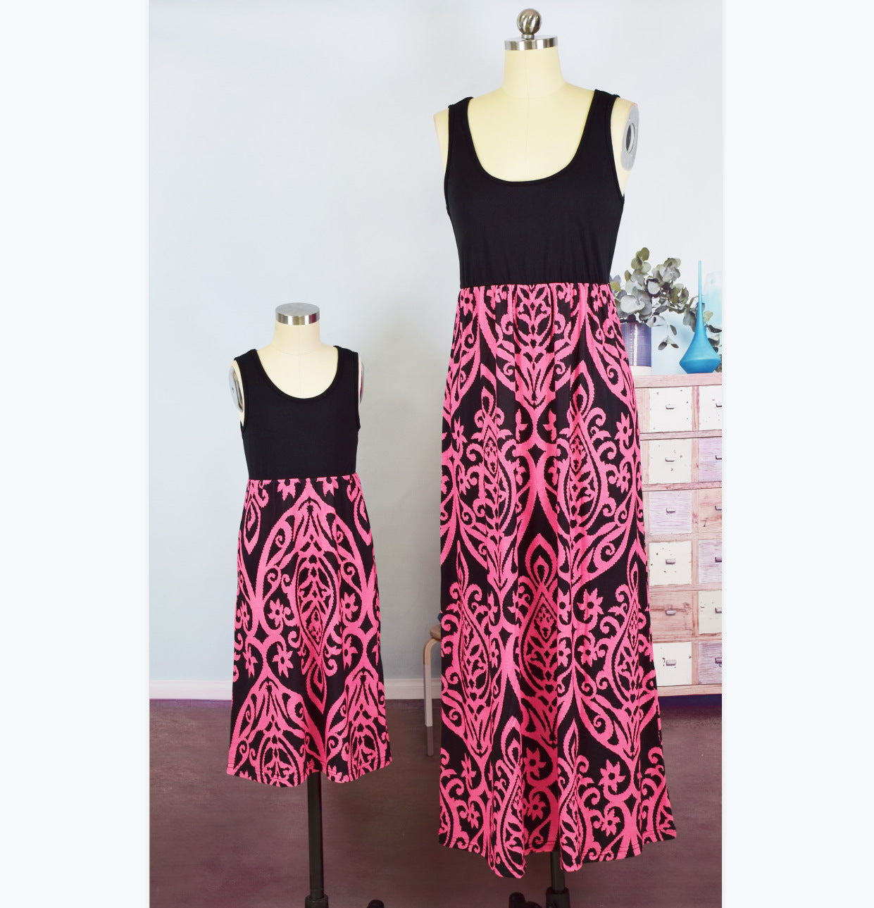 Phoenix Flower Mother and Daughter Dress set