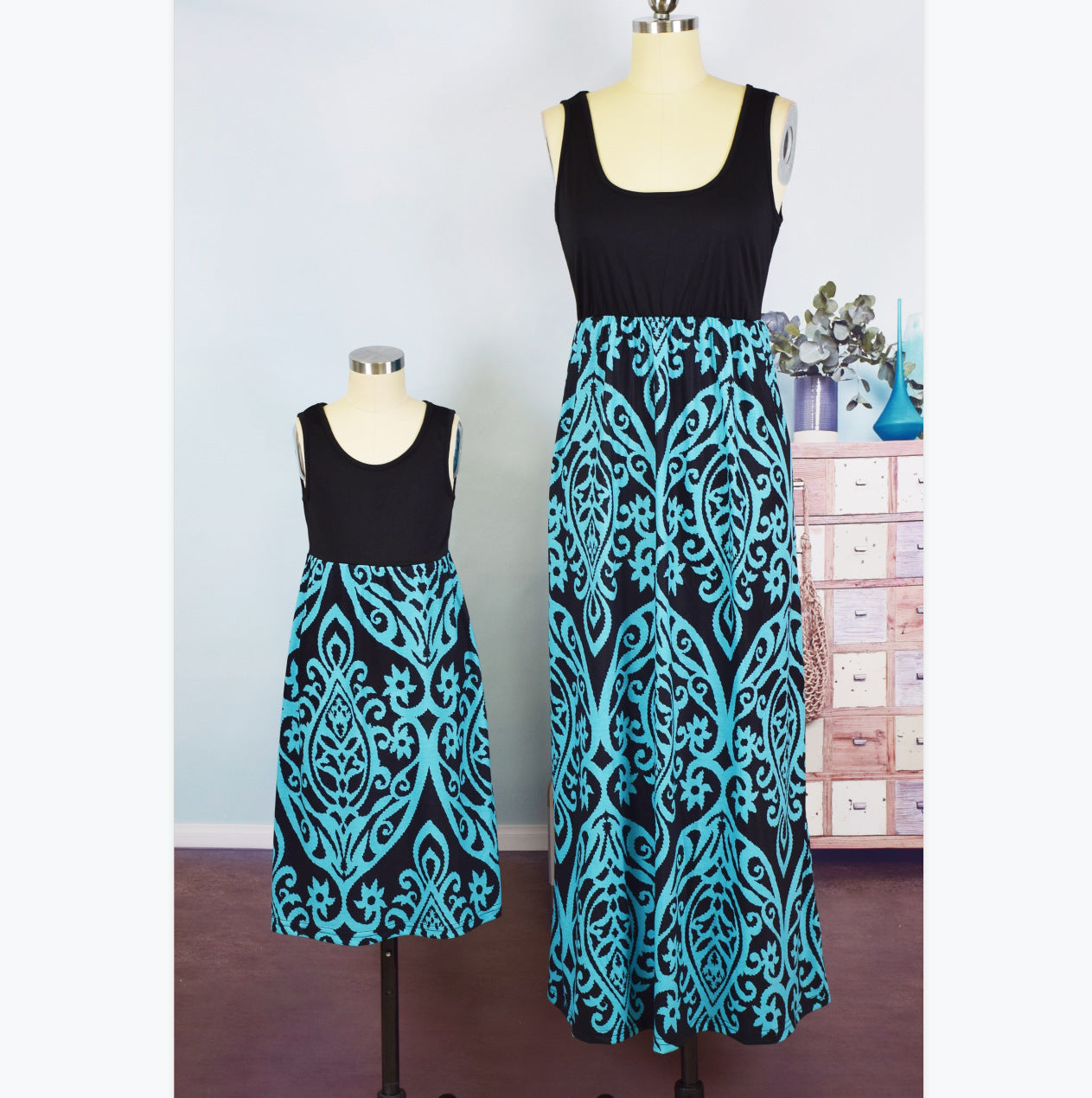 Phoenix Flower Mother and Daughter Dress set