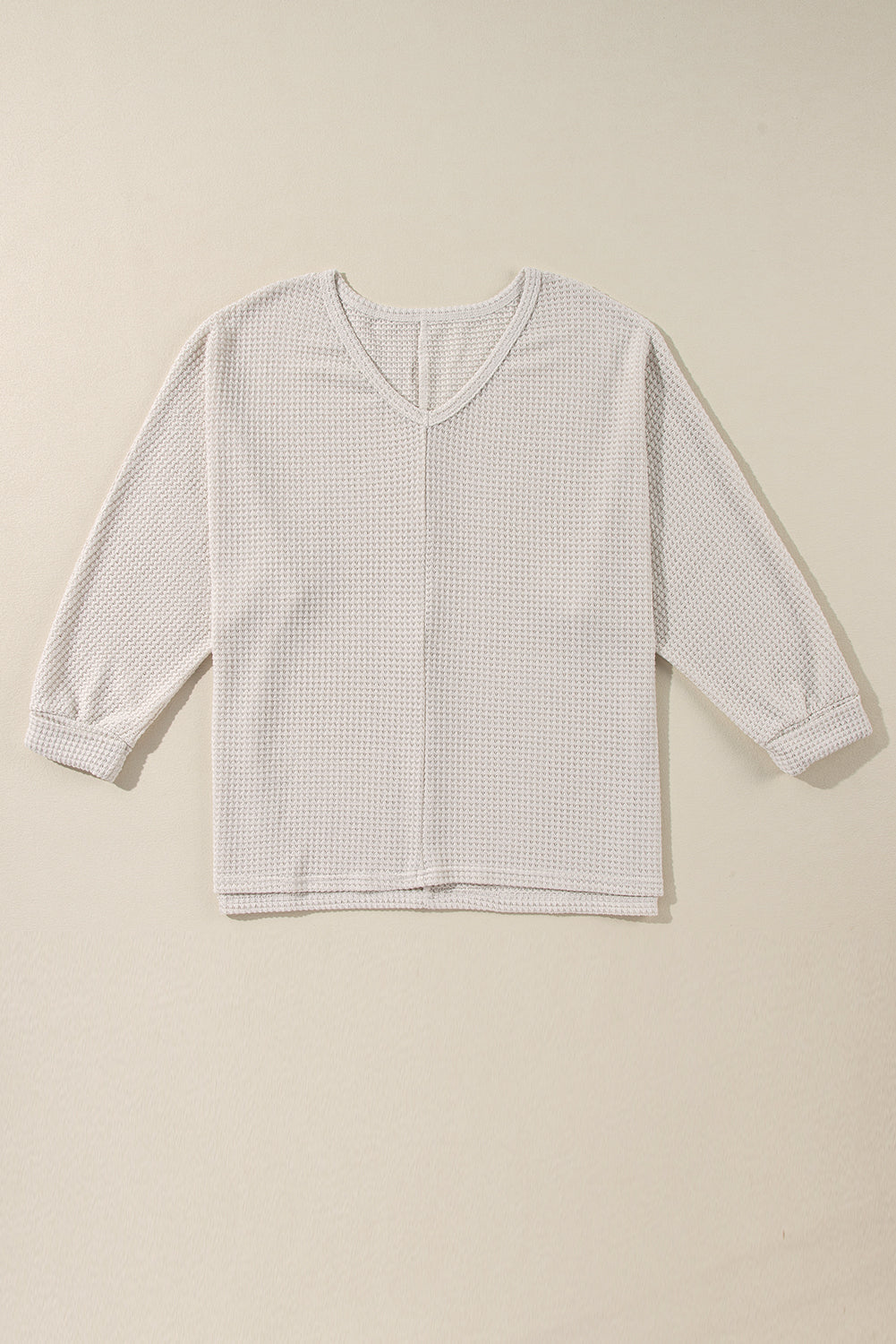 Waffle Knit Side Slits Loose Fit V N