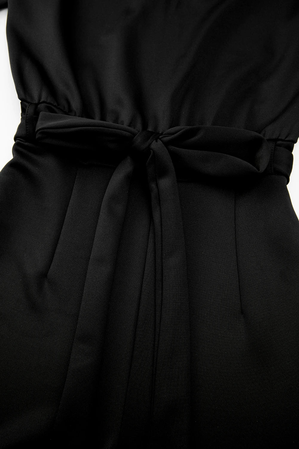 Black Dolman Sleeve Belted Straight Leg Jumpsuit
