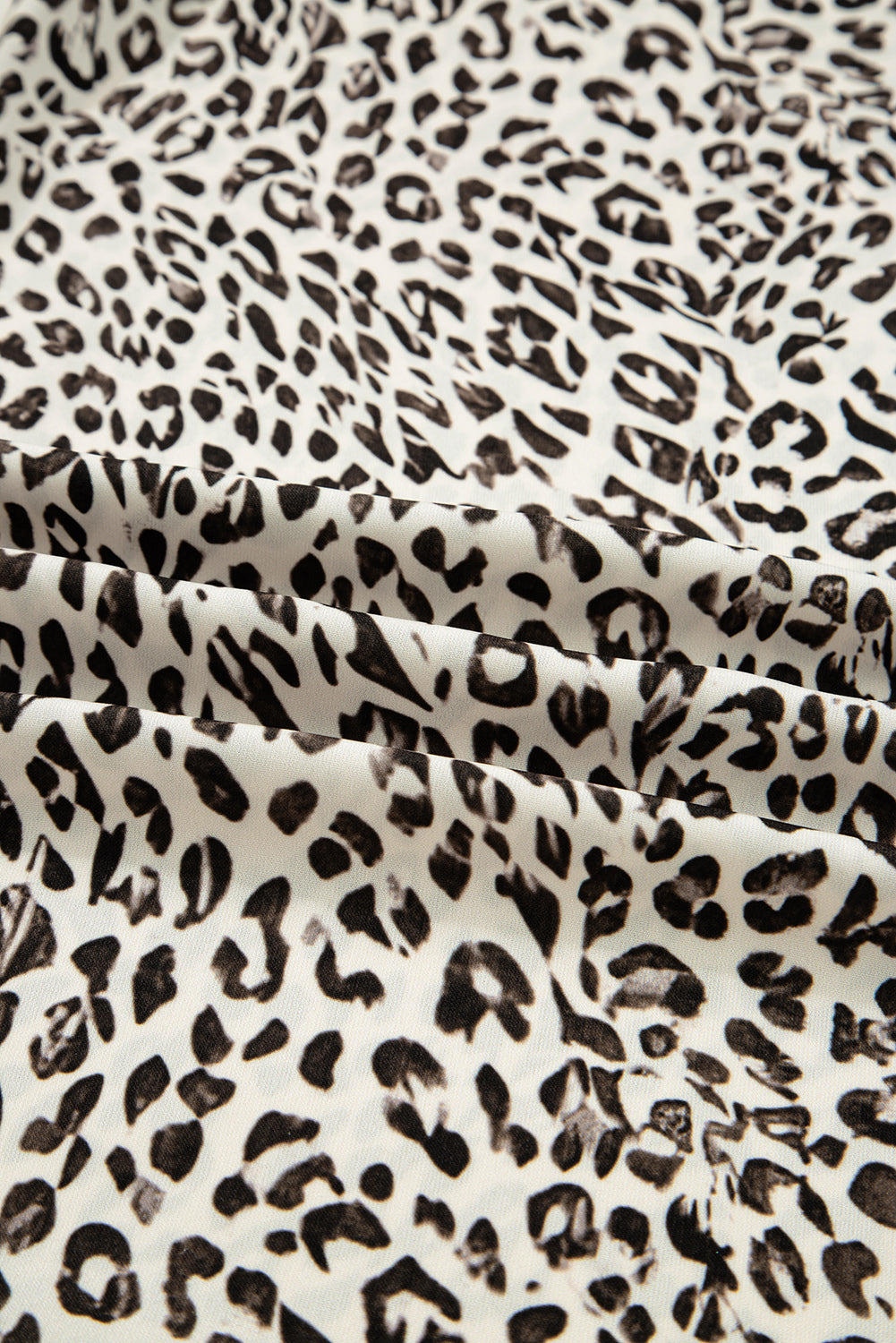 Brown Leopard Drawstring Elastic Waistband Loose Pants
