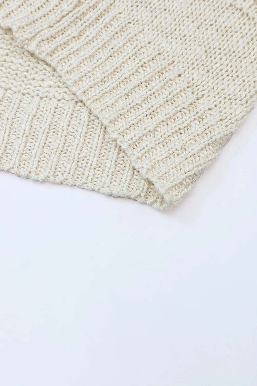 Apricot Casual Hollowed Knit Dolman Sleeve Cardigan