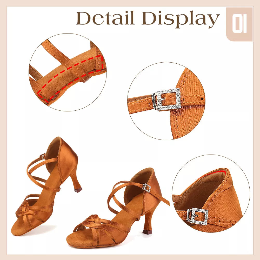 Silk Adult High Heel Latin Dance Shoes