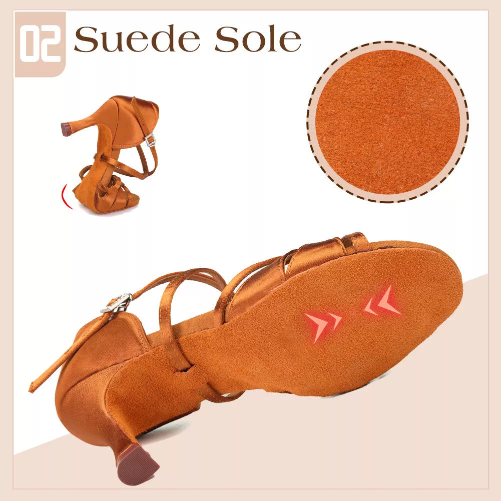 Silk Adult High Heel Latin Dance Shoes