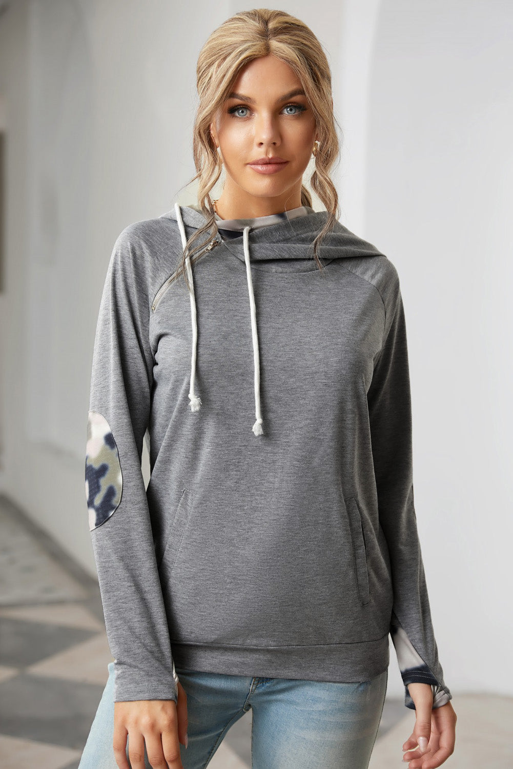 Double hooded sweatshirt store