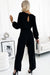 Boat Neck Bubble Sleeve Straight Legs Jumpsuit with Belt Tie
