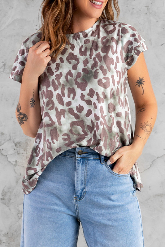 Ruffled Sleeve Leopard Top