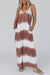 White Stripe Striped Tie Dye Spaghetti Strap Maxi Dress