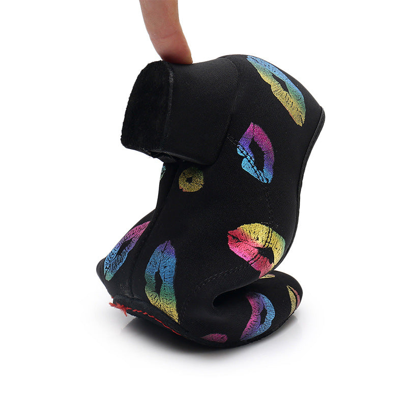 Seven-Color Lip Print dance shoes