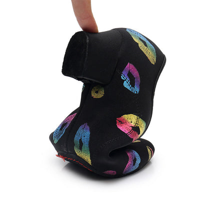 Seven-Color Lip Print dance shoes