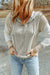 Gray Long Sleeve Textured Knit Patchwork Hoodie