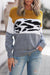 Gray Color Block Leopard Splicing Sweater
