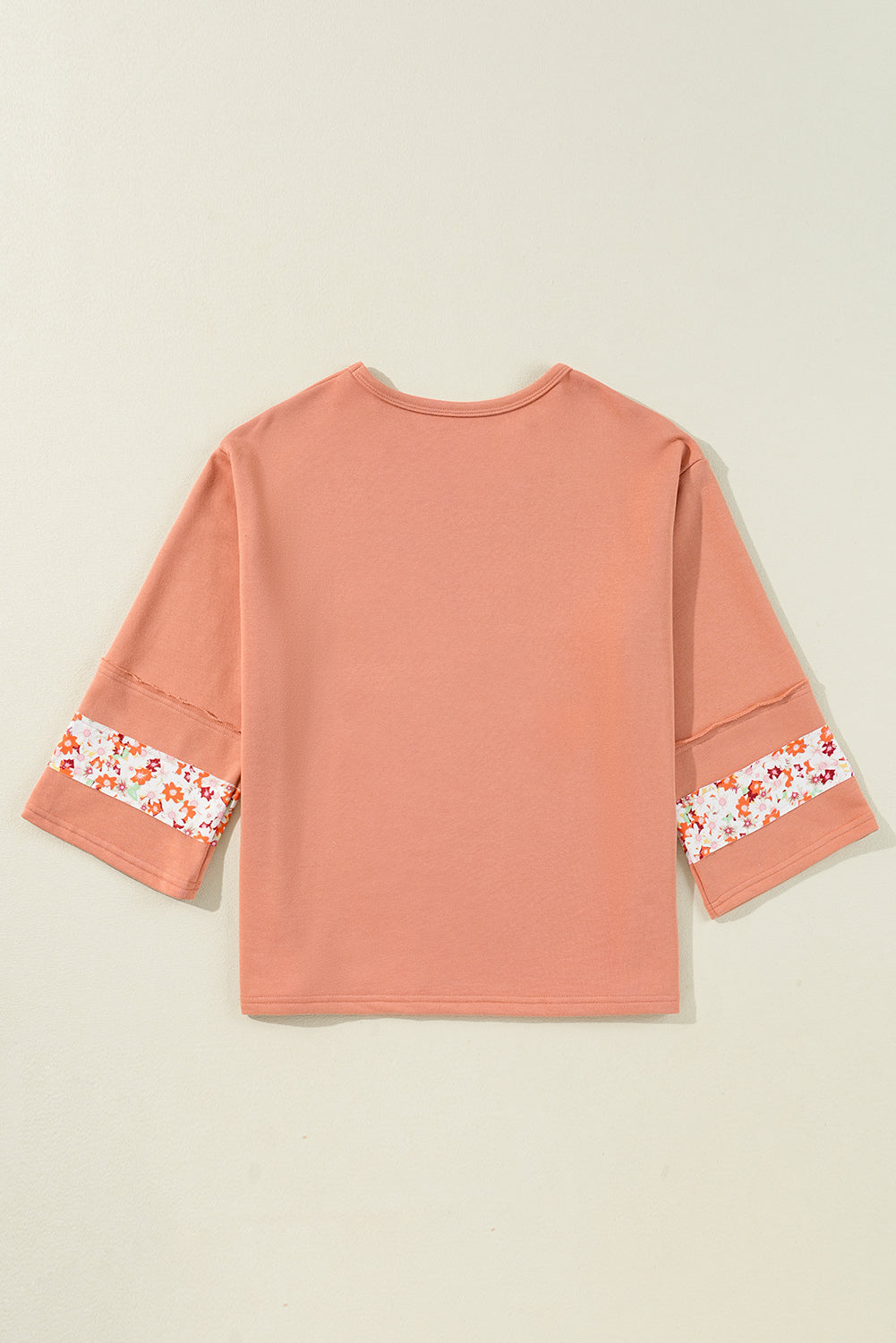 Flower Patch Graphic Exposed Seam Wide Sleeve Top