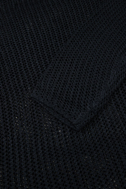 Black Crochet Hollow-out Jumper Top Sweater