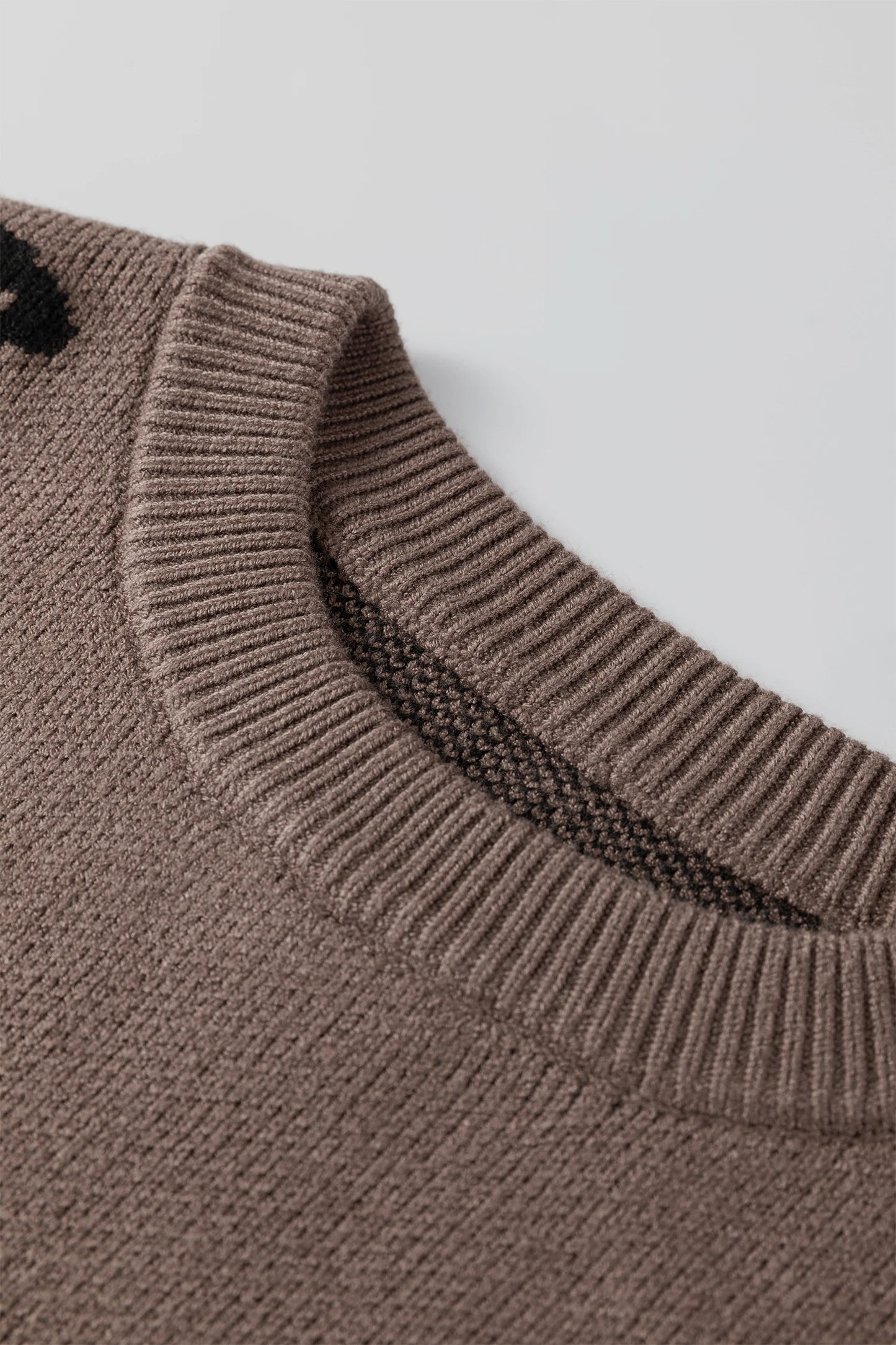 Camel Asymmetric Leopard Print Detail Drop Shoulder Sweater