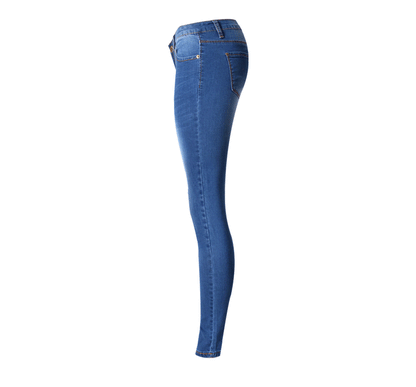 Low-waisted slim-fit stretch denim