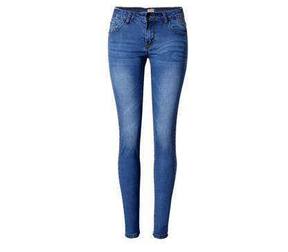 Low-waisted slim-fit stretch denim