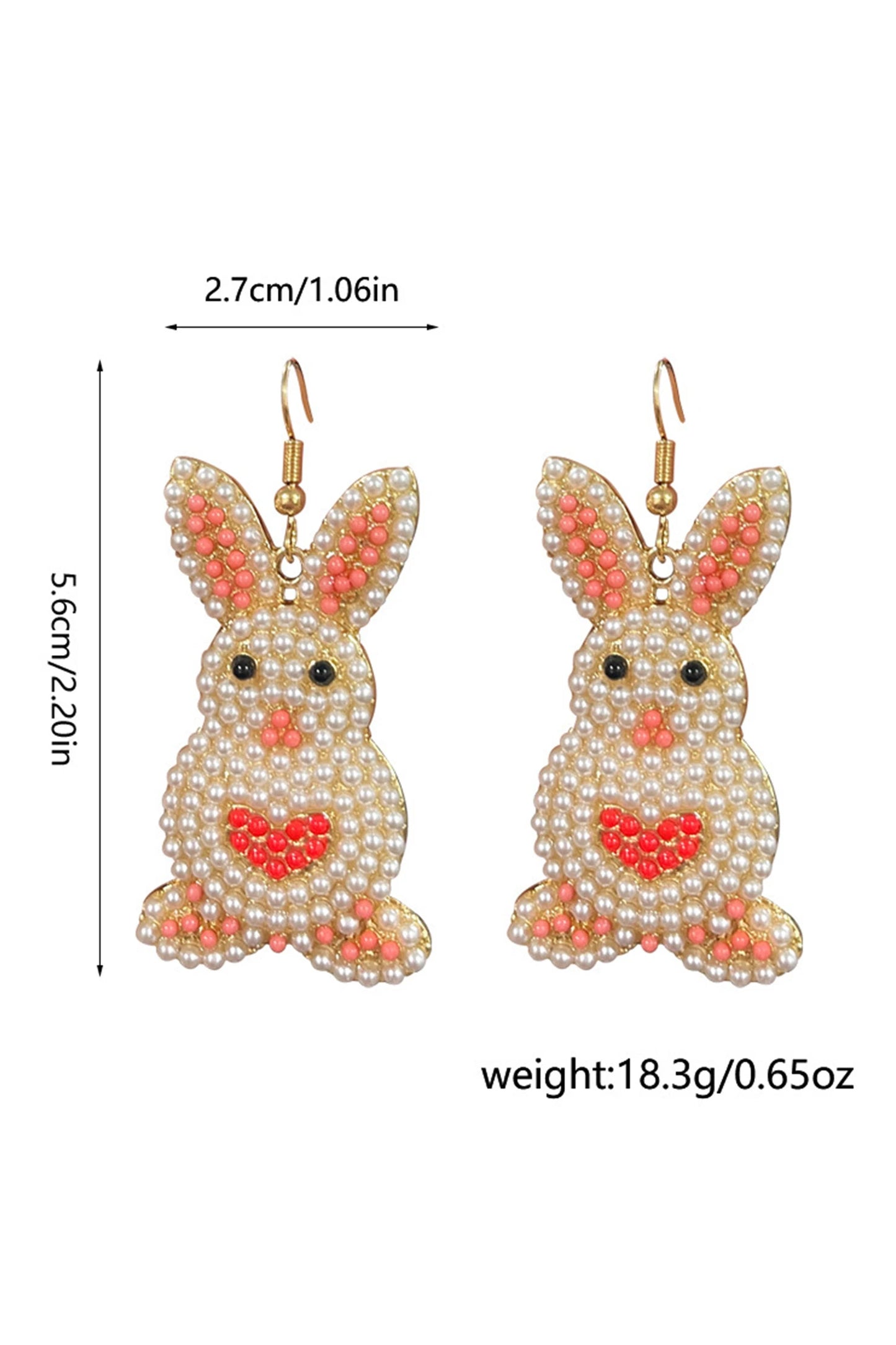 White Easter Bunny Luminous Beading Earrings