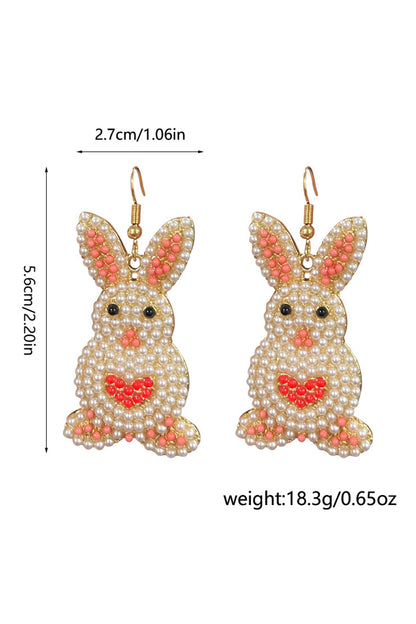 White Easter Bunny Luminous Beading Earrings