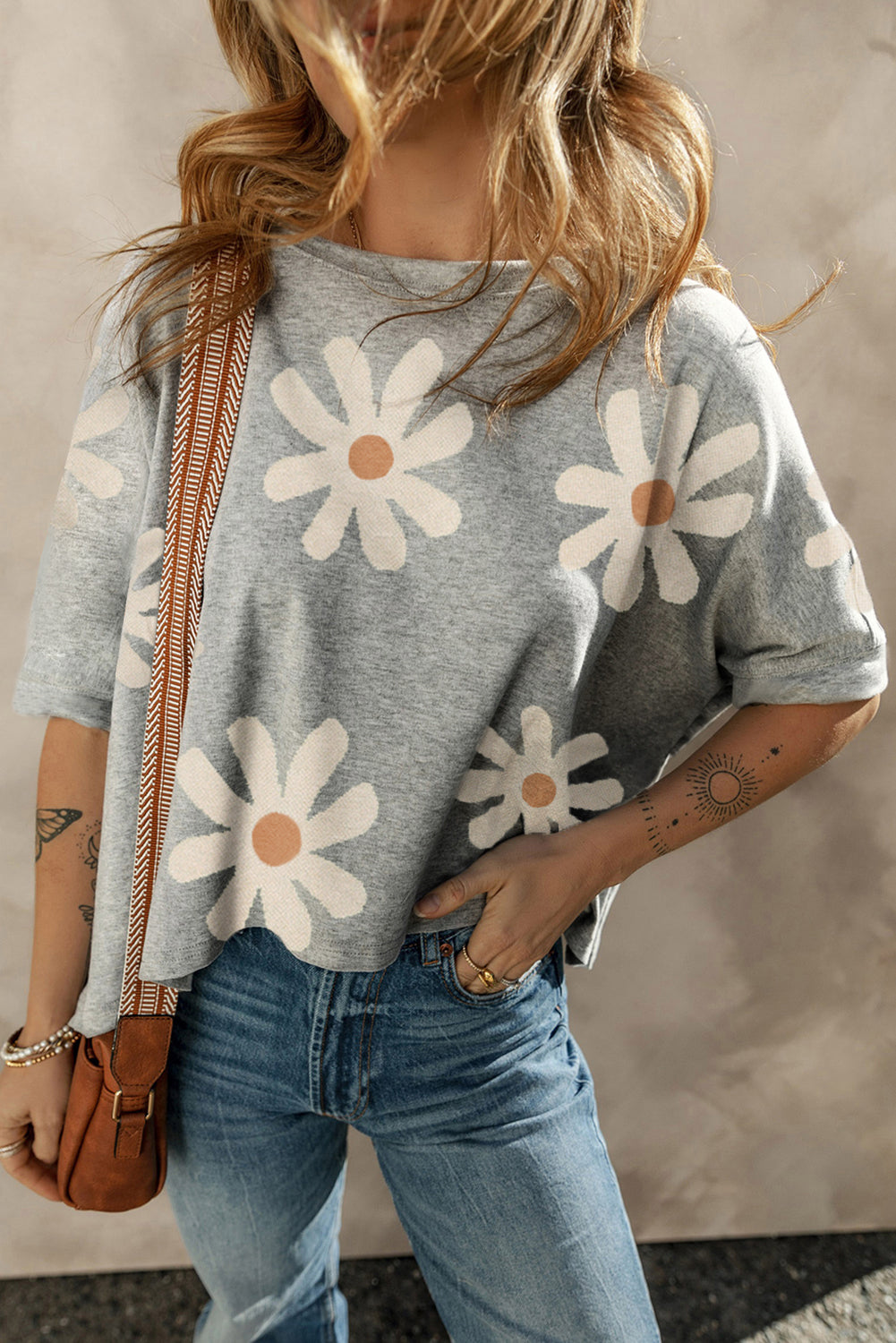 Daisy Flower Printed Casual T Shirt