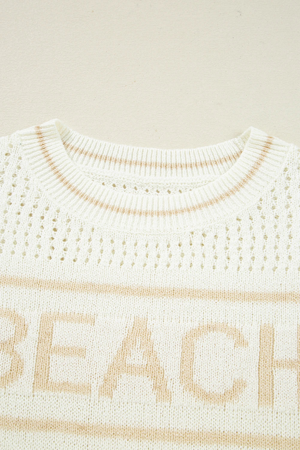 BEACH Hollow Out Knitted Lightweight Dolman Sweater