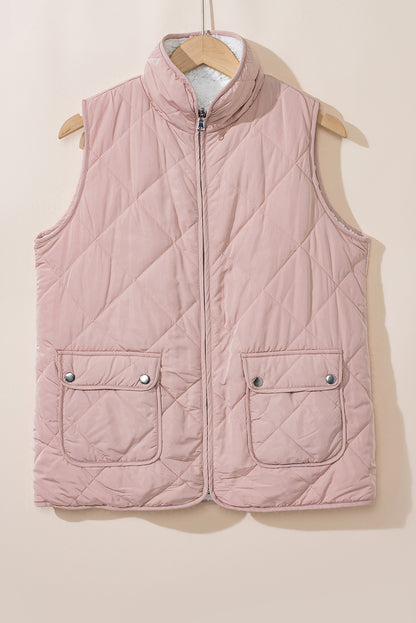 Fleece Lined Quilted Vest Coats