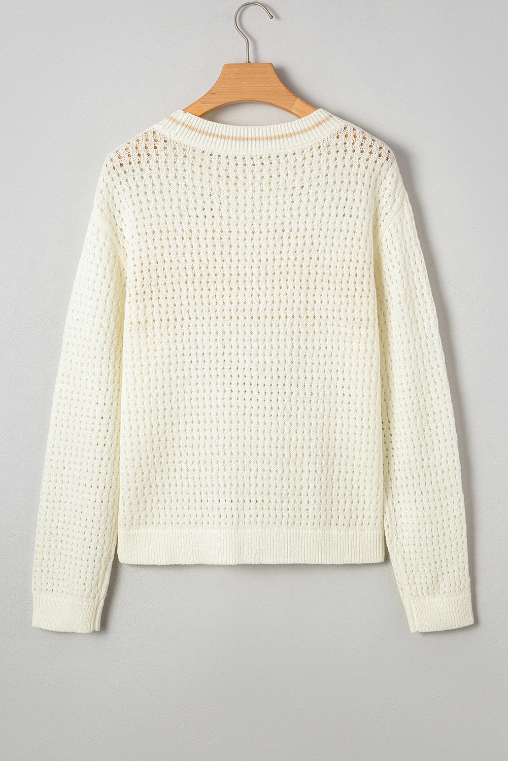 BEACH Hollow Out Knitted Lightweight Dolman Sweater