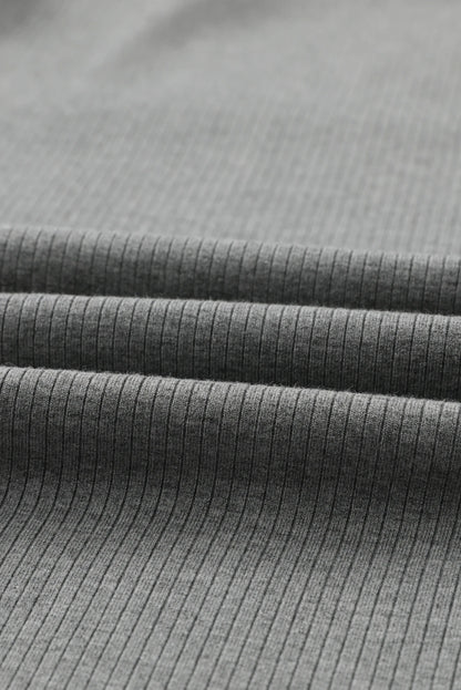 Striped Mesh Long Sleeve Crewneck Ribbed Top