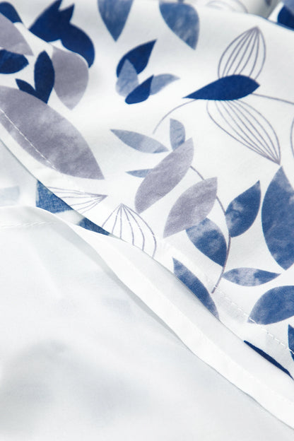 Sky Blue Smocked Bodice Short Puff Sleeve Tiered Floral Midi Dress