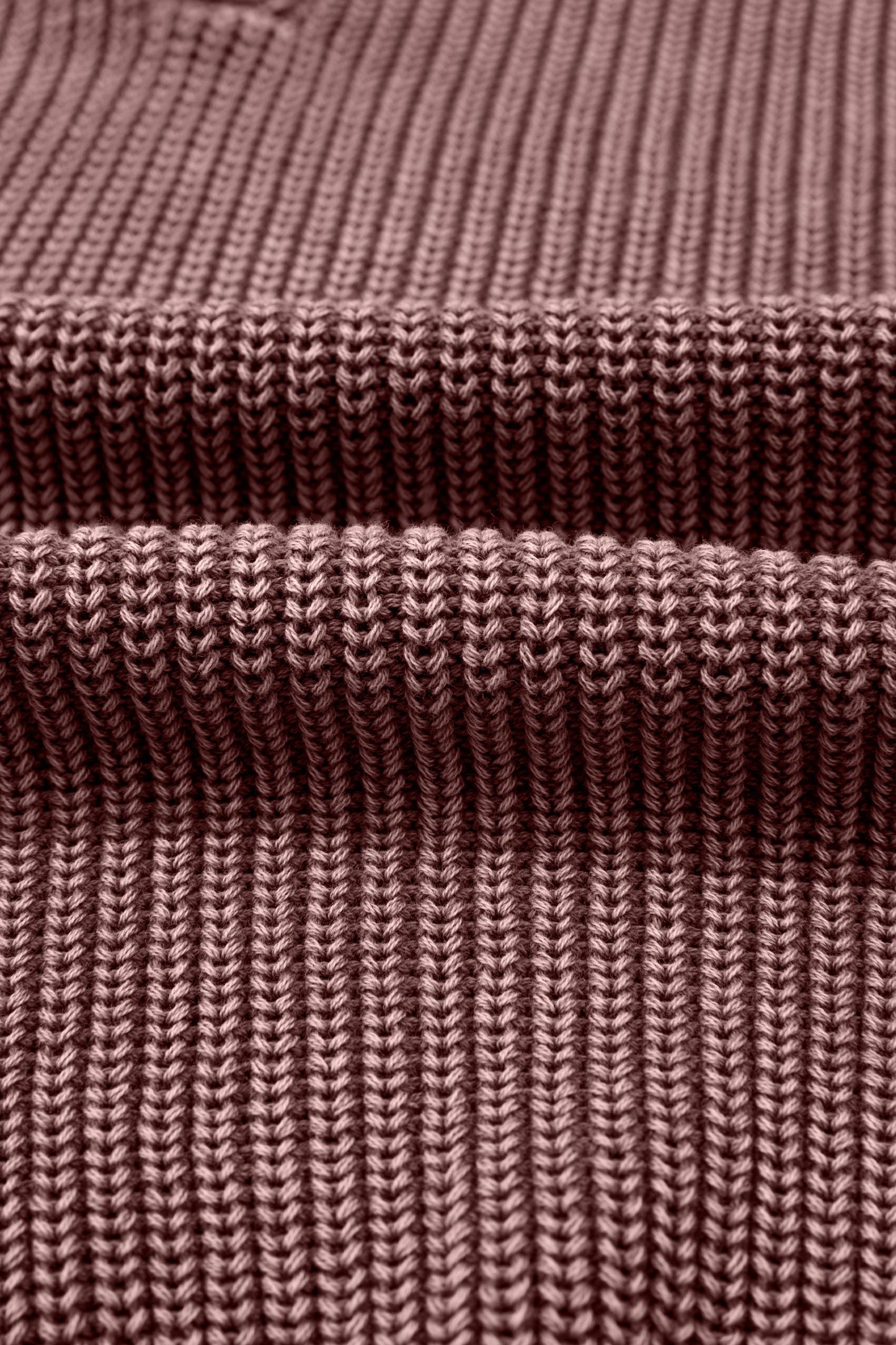 Dark Brown Mineral Washed Knit Button Polo Collar Loose Sweater