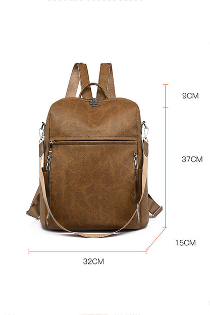Chestnut Vintage Leather Large Backpack