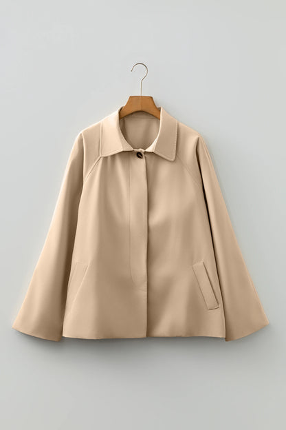 Parchment Plaid Liner Patchwork Single Breasted Trench Coat