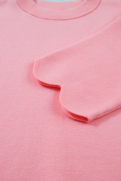 Scalloped Hem 3/4 Sleeve Sweater Top
