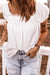 White Lace Crochet Lace-up Open Back Puff Sleeve Top