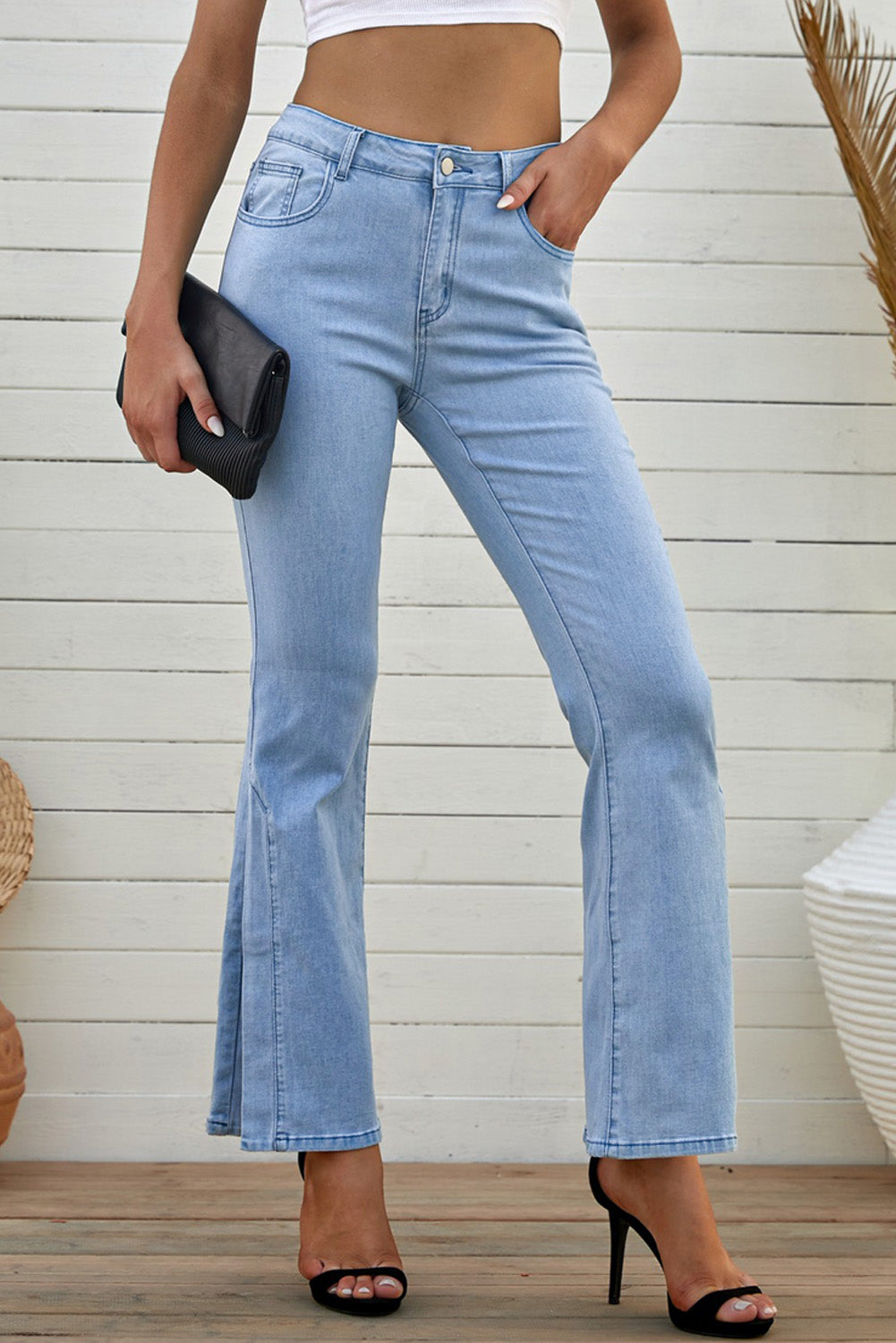 Split bell bottom best sale jeans