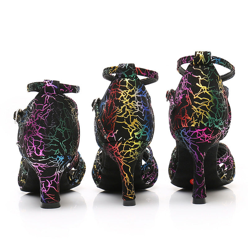 Colorful High-Heeled Latin Dance Shoes